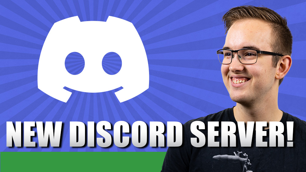 A man looking happy next to the Discord logo.