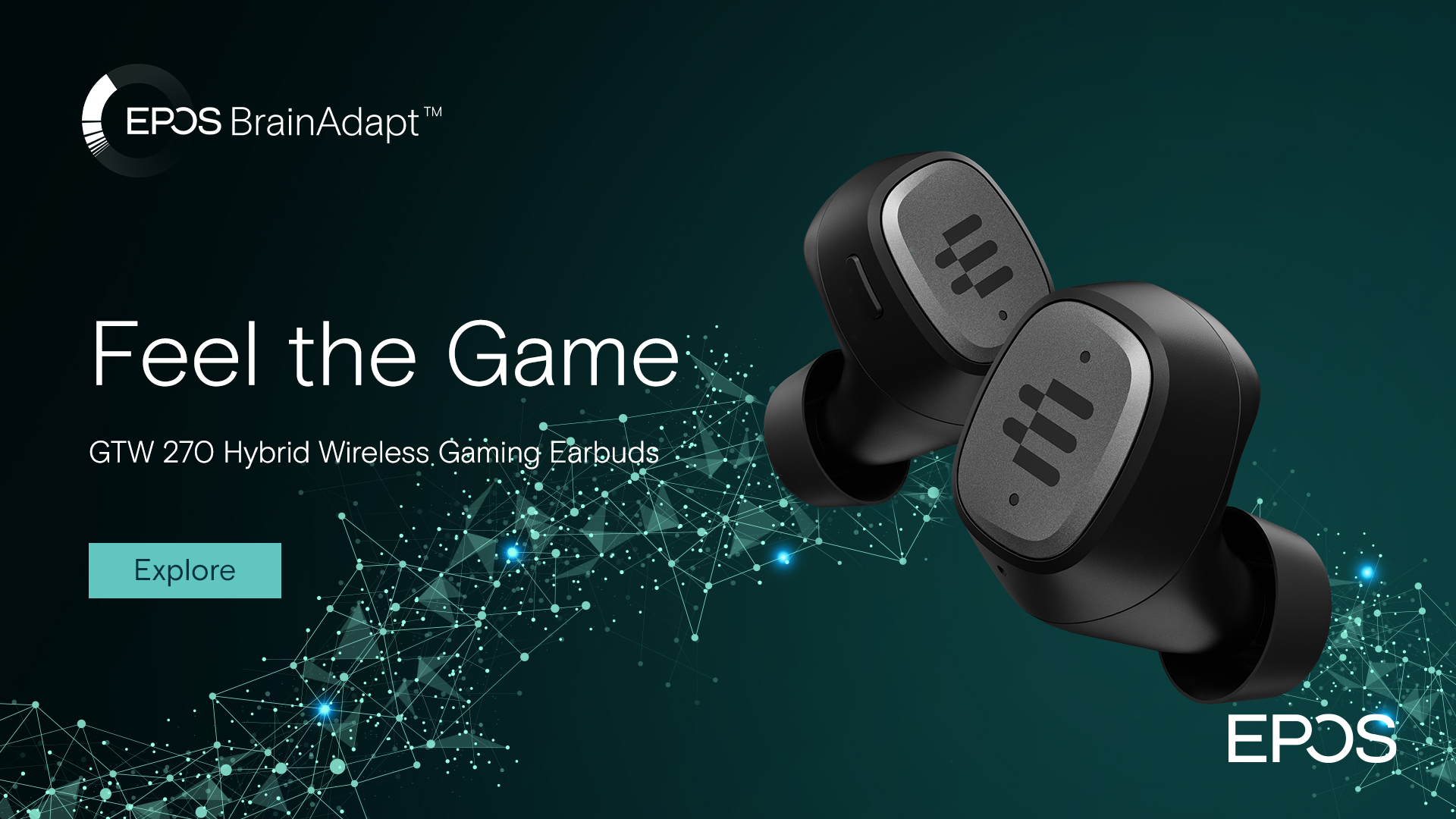 A pair of ear pads with an illustrative pattern in the background.