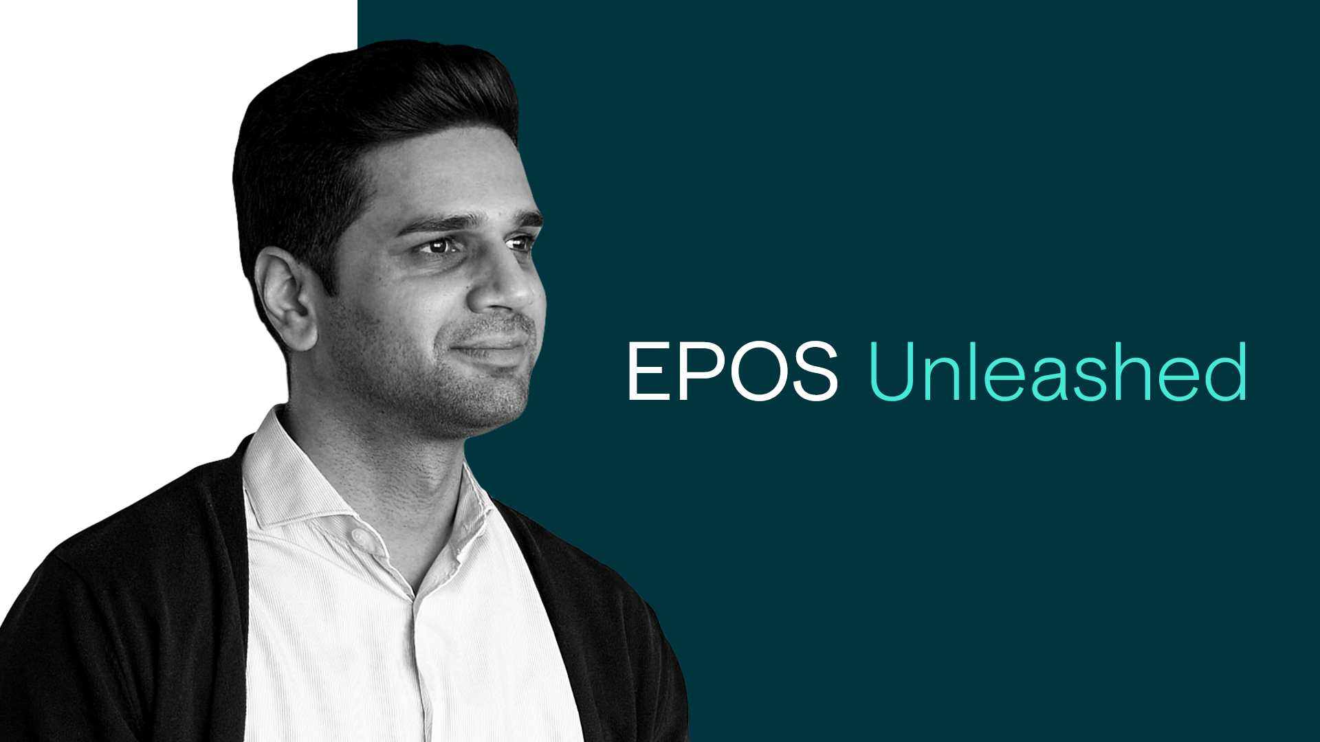 A man smiling next to a text that reads ‘EPOS Unleashed’.