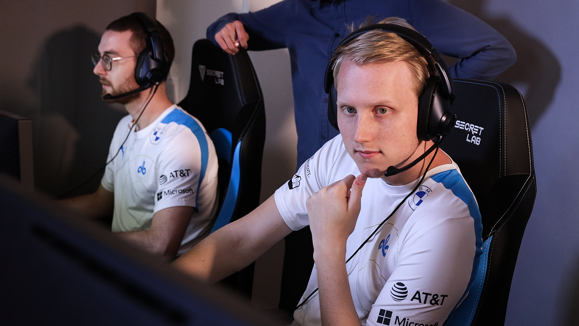 A man looking concentrated.