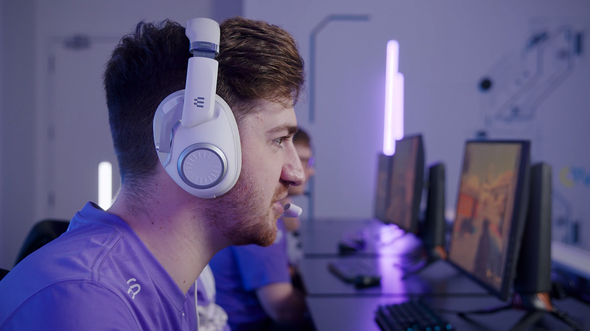 A man wearing a headset.
