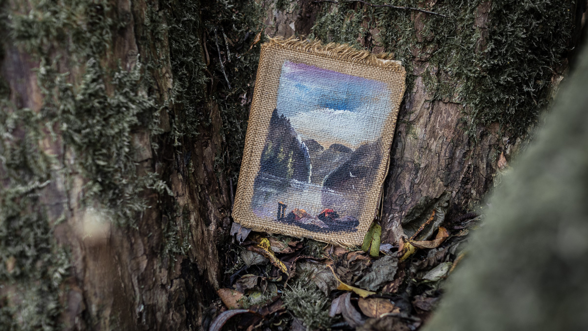 A book on a tree.