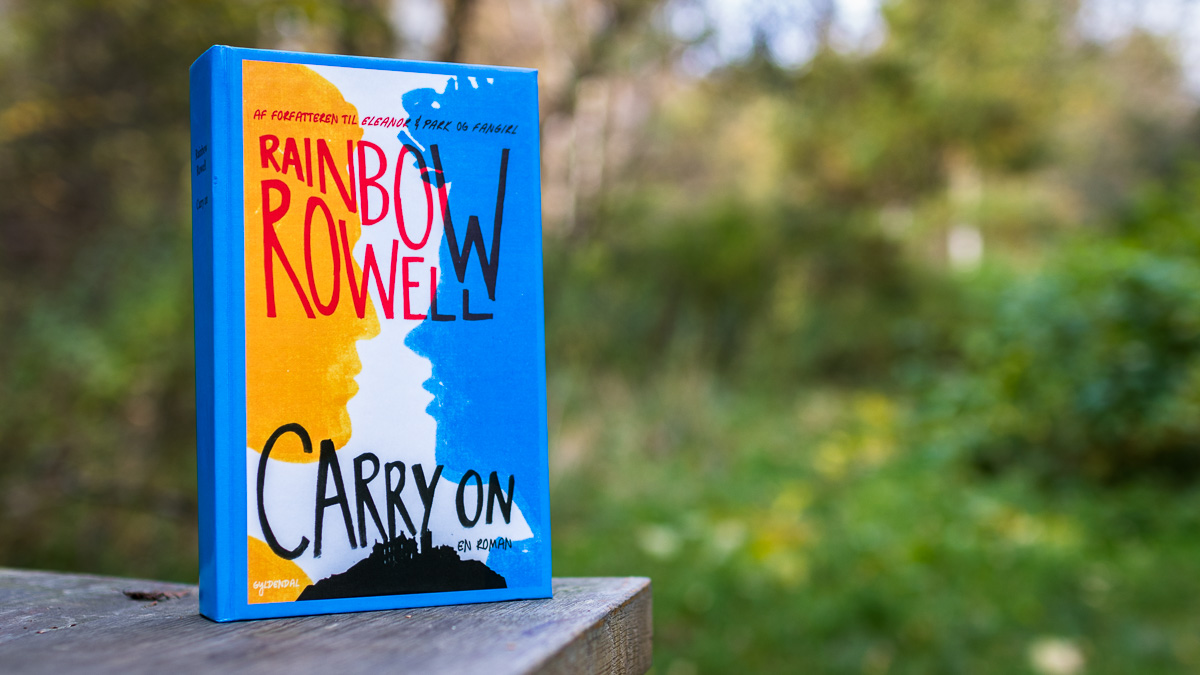A book standing on a bench.