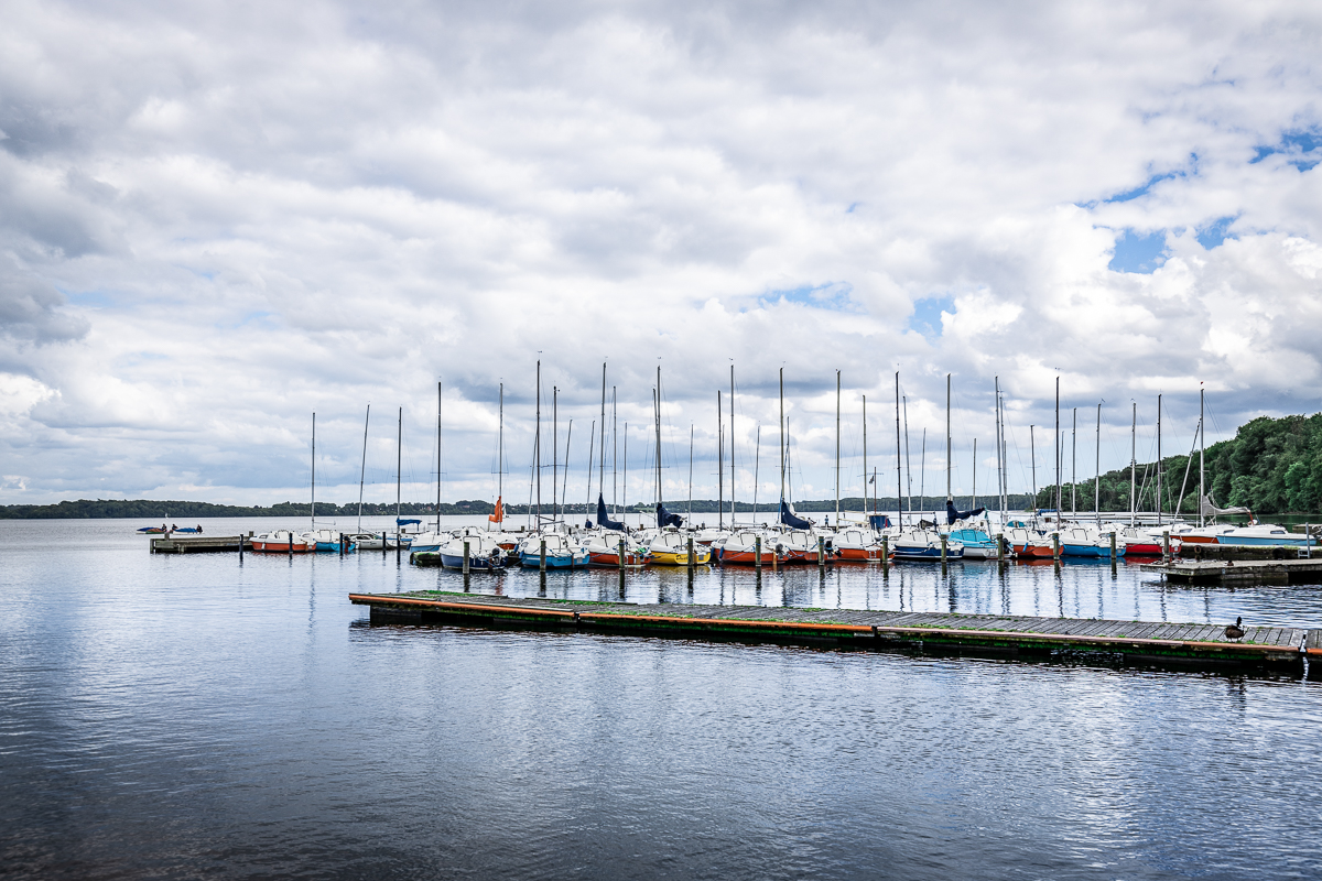 A harbour with ships.