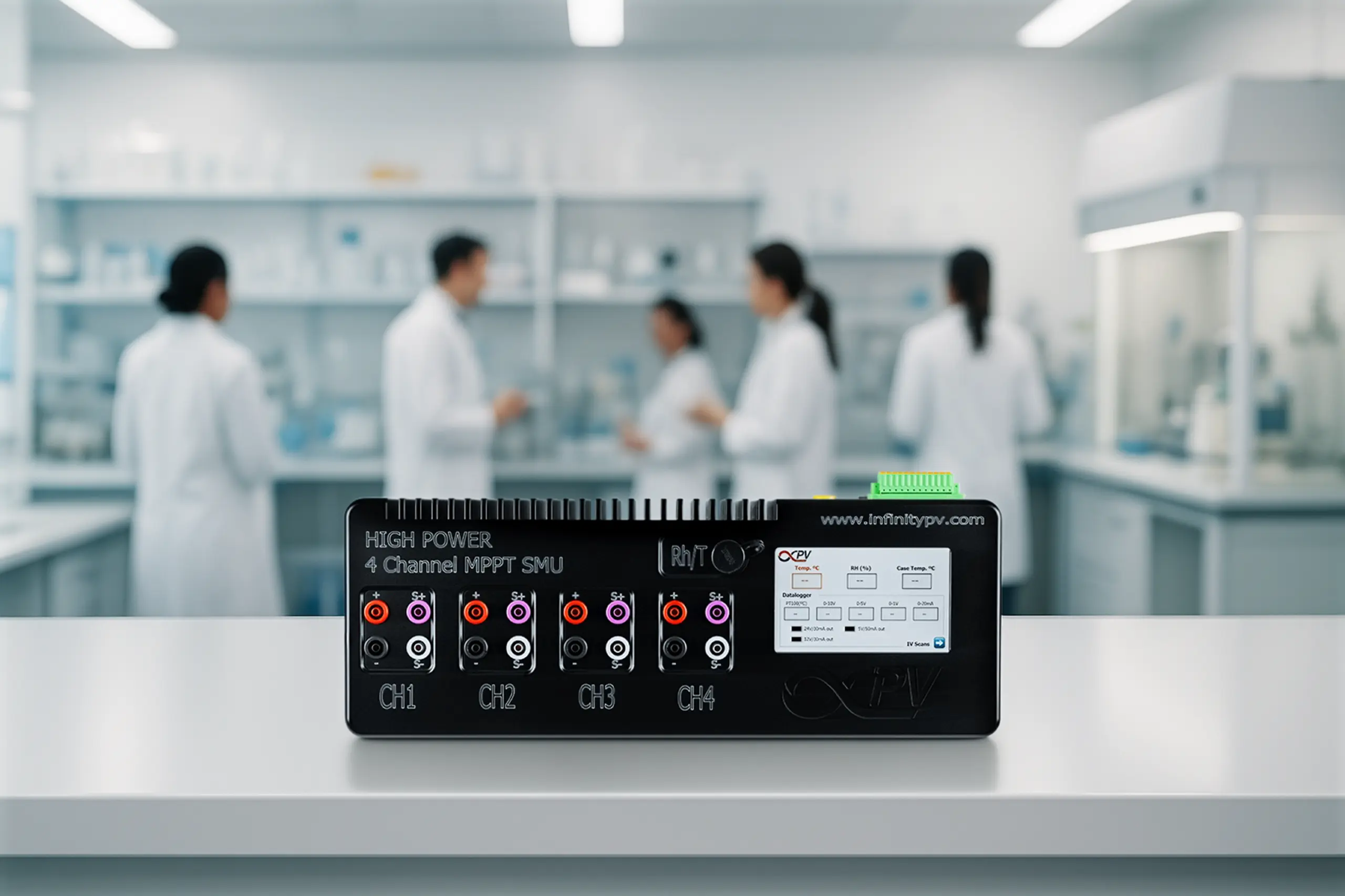 Laboratory equipment for coating and/or characterizing printed electronics.