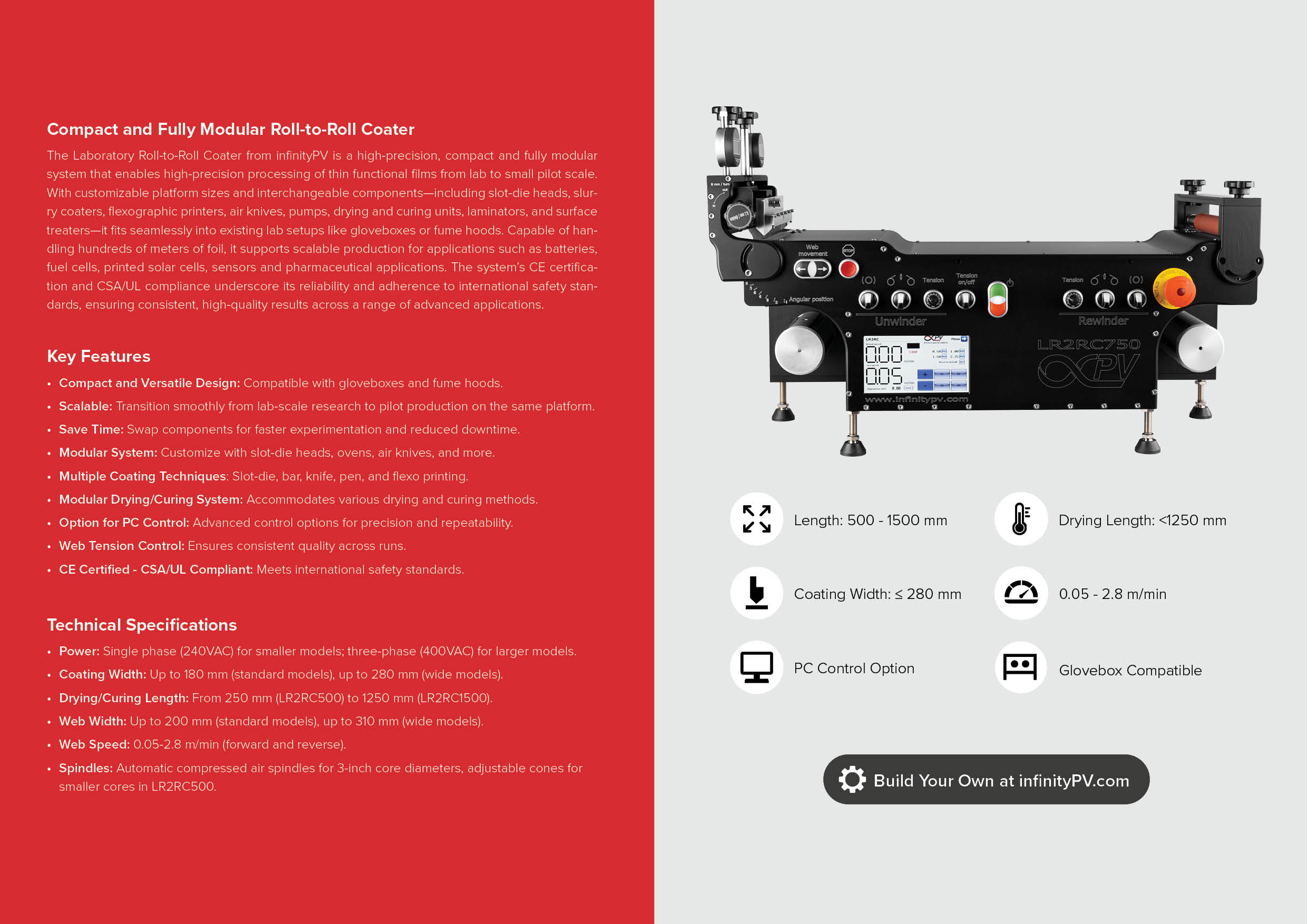 Laboratory equipment for coating and/or characterizing printed electronics.
