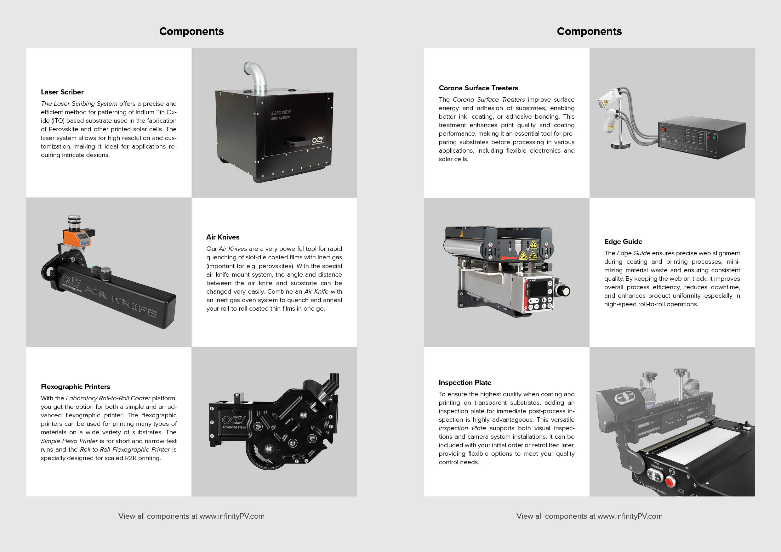 Laboratory equipment for coating and/or characterizing printed electronics.