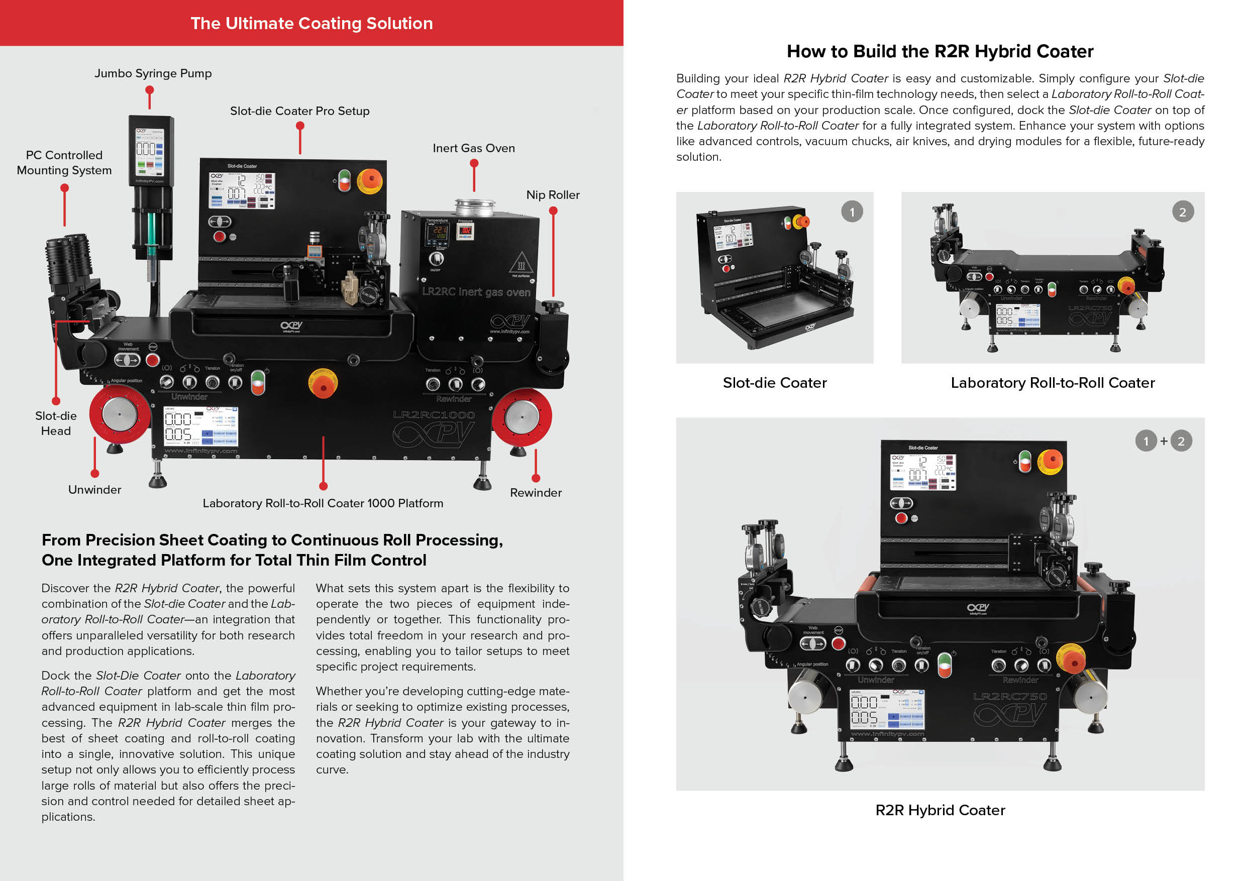 Laboratory equipment for coating and/or characterizing printed electronics.