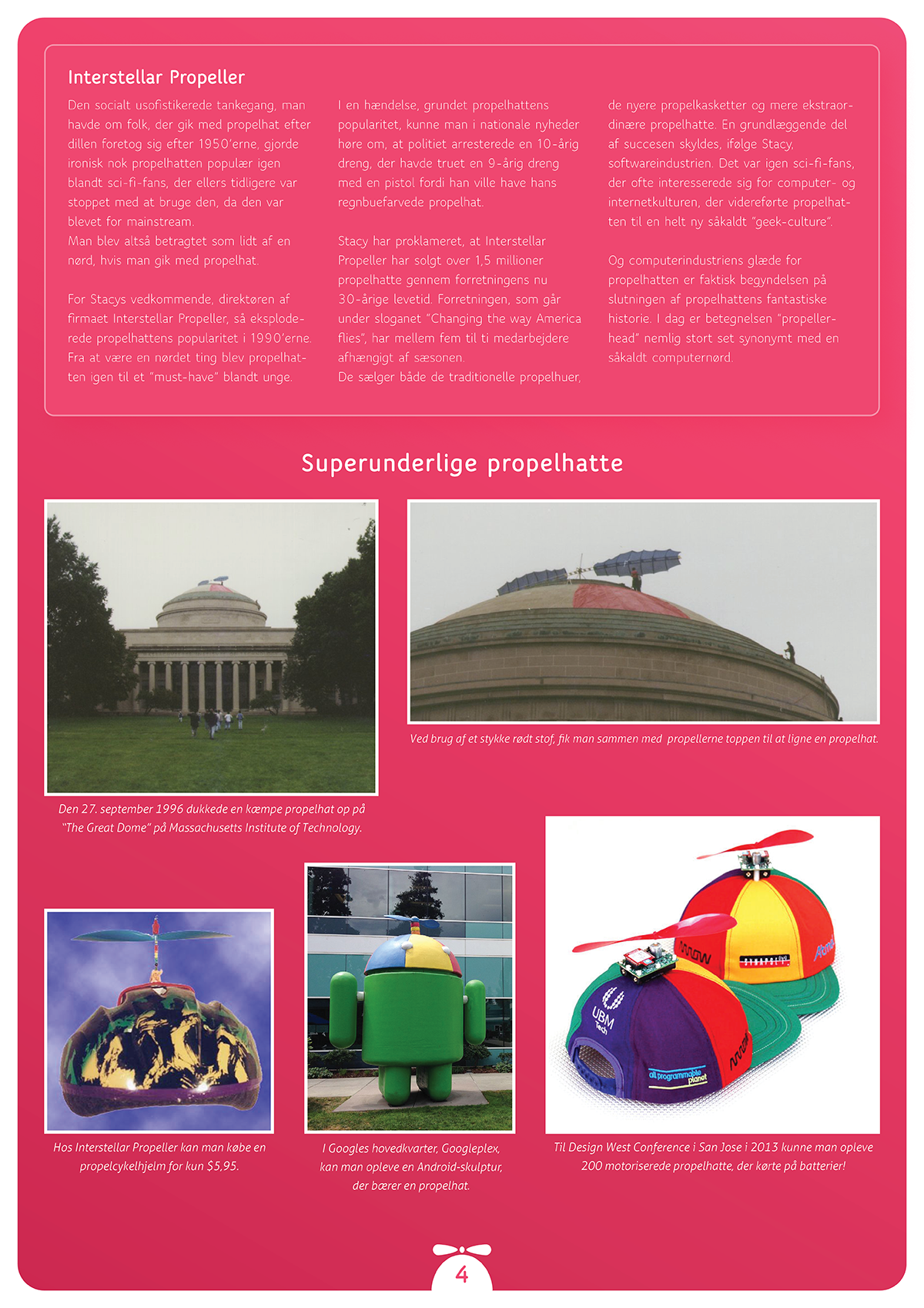 A page of the history of the propeller hat.