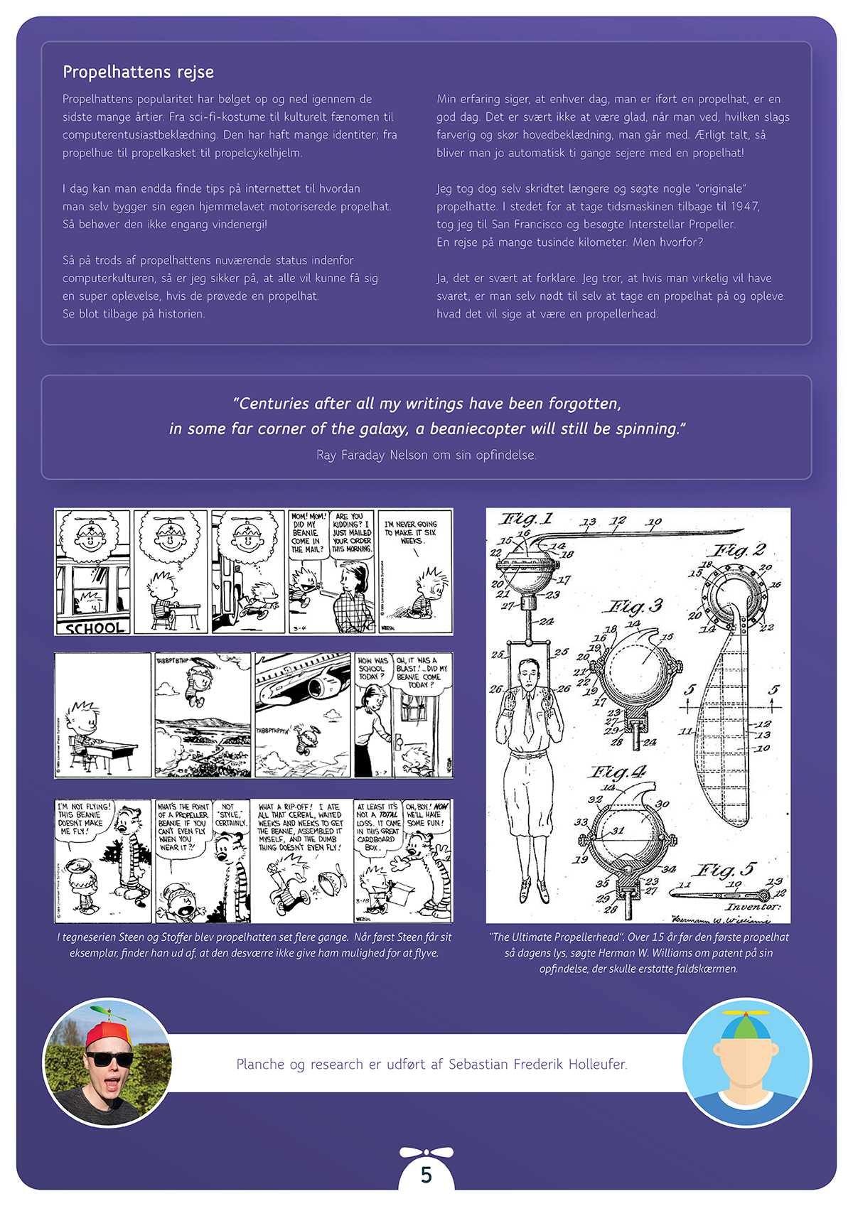 A page of the history of the propeller hat.