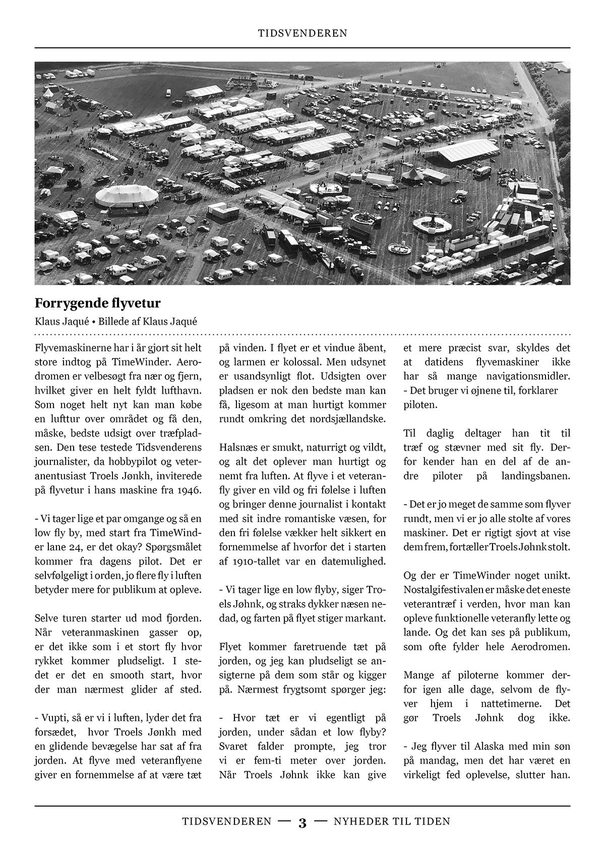 A page of the newspaper, Tidsvenderen.