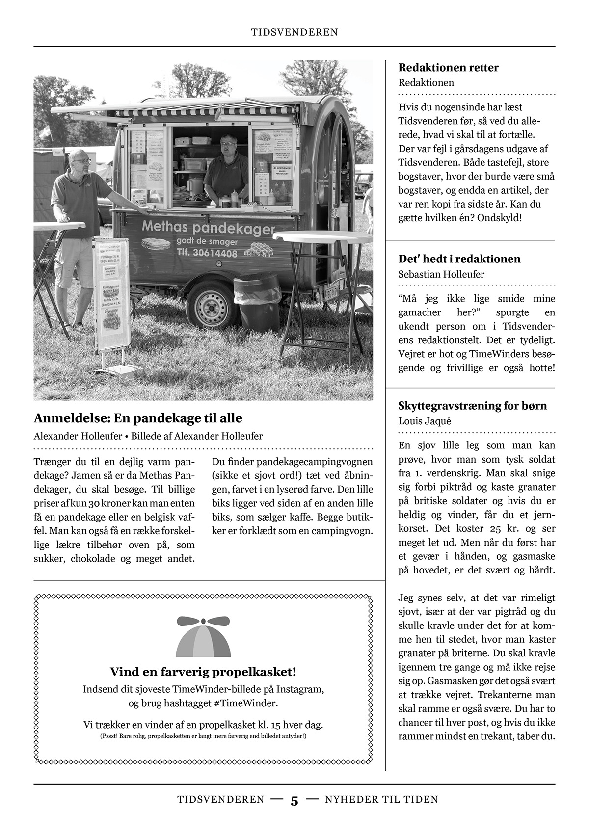 A page of the newspaper, Tidsvenderen.