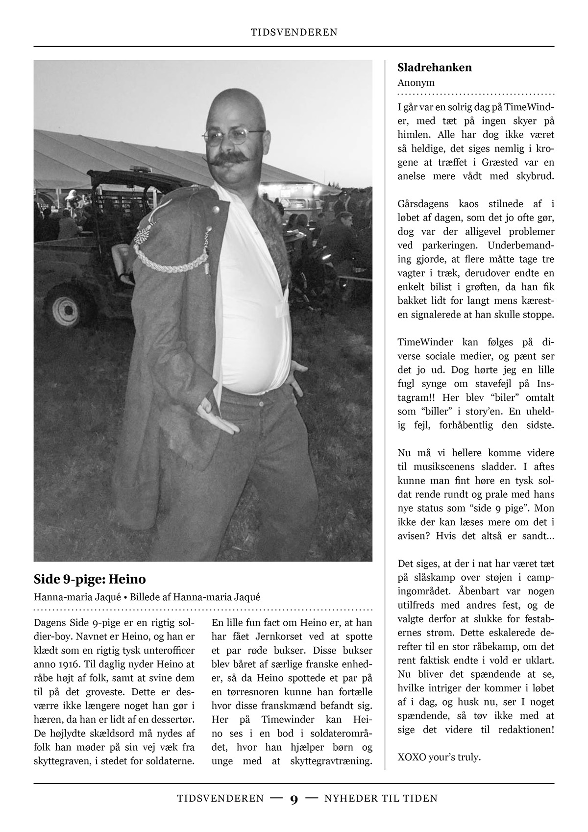 A page of the newspaper, Tidsvenderen.