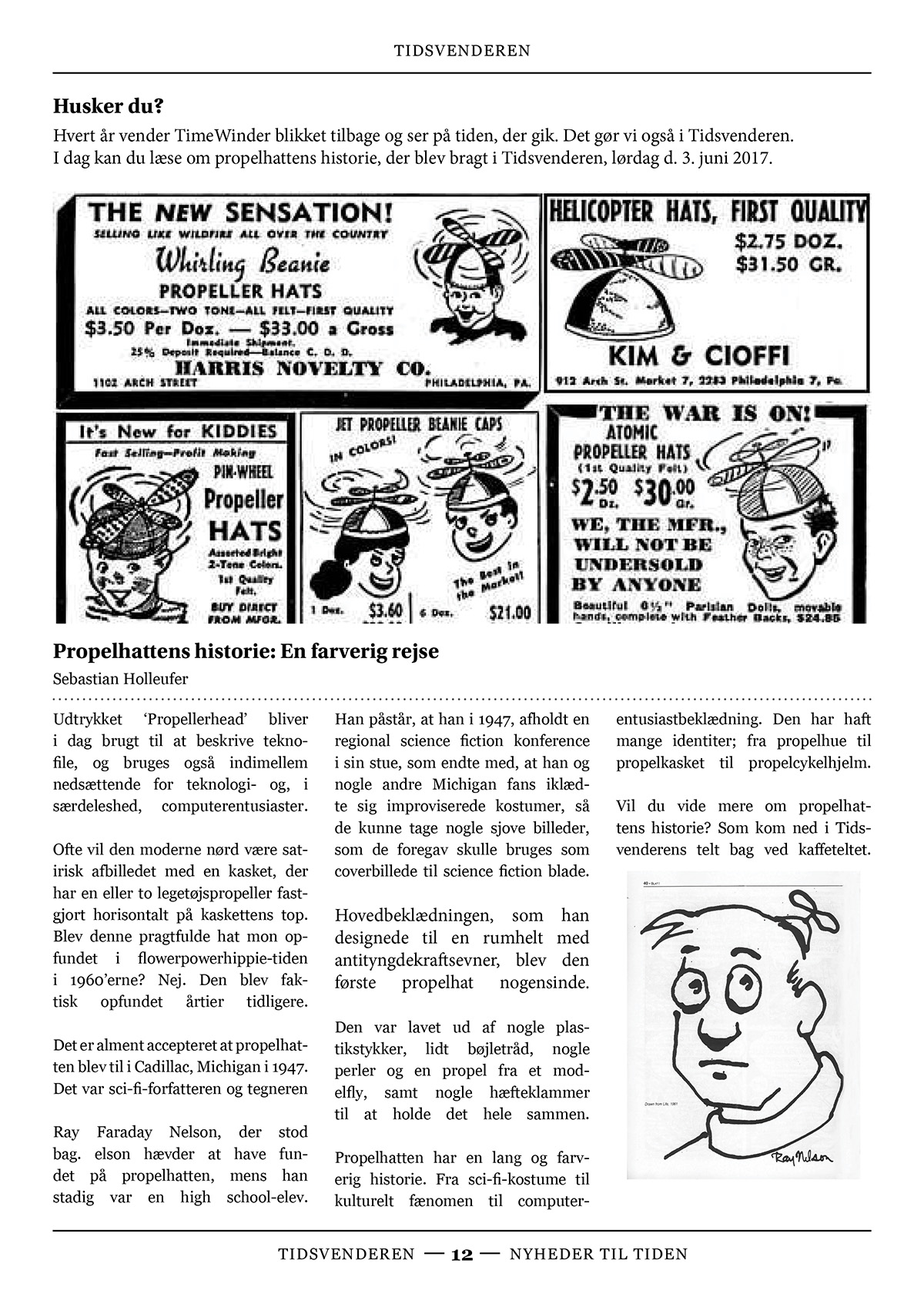 A page of the newspaper, Tidsvenderen.