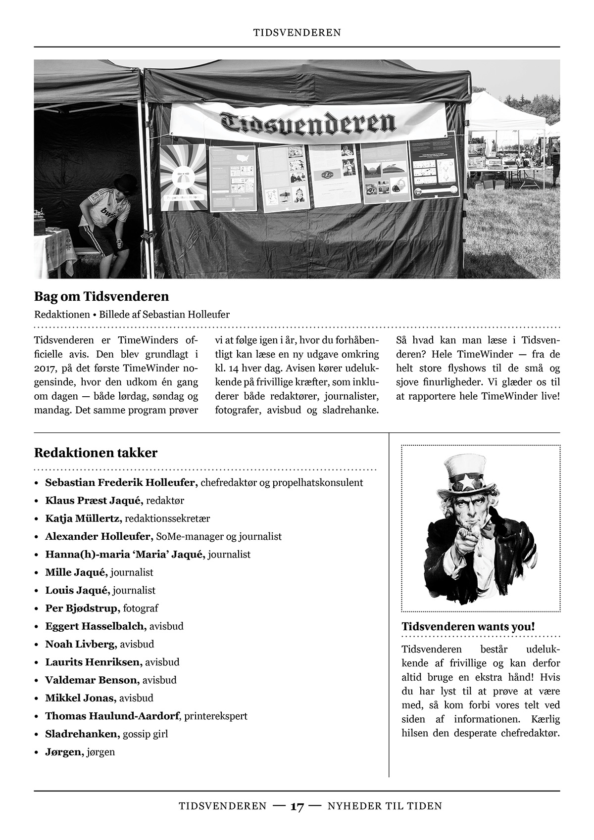 A page of the newspaper, Tidsvenderen.