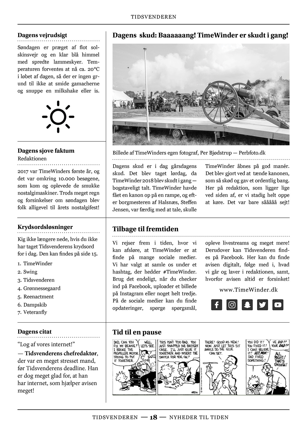 A page of the newspaper, Tidsvenderen.