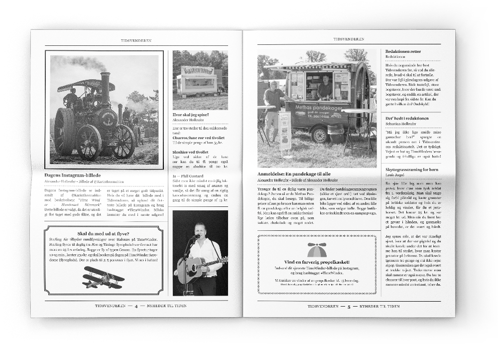 Page four and five of the newspaper Tidsvenderen.